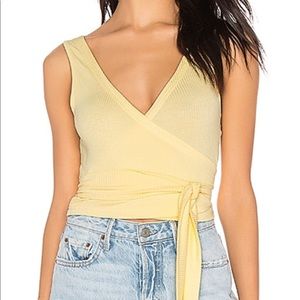 REVOLVE Superdown yellow wrap top
